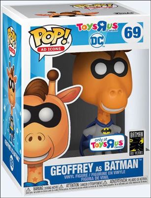 POP! Ad Icons figure 69 Geoffrey as Batman Toys R Us Canada Exclusive
