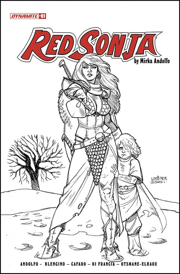 Red Sonja (2021) issue 1-M Joseph Michael Linsner 1:25 Black & White Cover