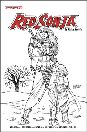Red Sonja (2021) issue 1-M Joseph Michael Linsner 1:25 Black & White Cover