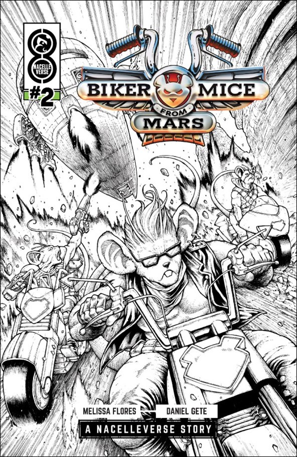 Biker Mice from Mars (2025) issue 2-E Daniel Gete B&W 1:50 Cover