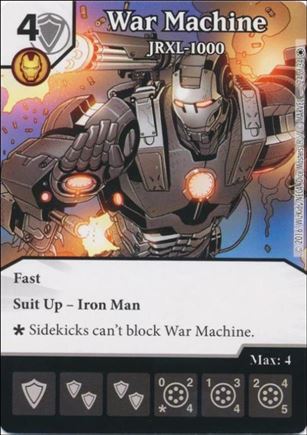 Marvel Dice Masters Iron Man and War Machine Starter Set card 24 War Machine - JRXL-1000