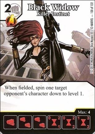 Marvel Dice Masters Avengers vs. X-Men  card 100 Black Widow: Killer Instinct