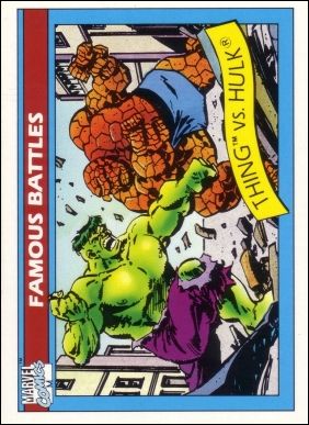 Marvel Universe: Series 1 (Base Set) card 88 Thing vs Hulk