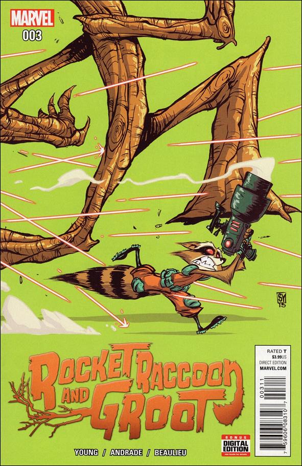 Rocket Raccoon & Groot issue 3 Skottie Young Cover