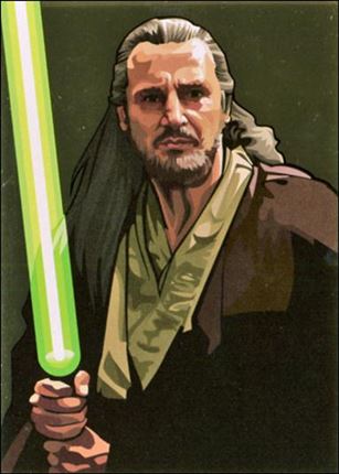 Star Wars Galaxy: Series 5 (Foil Subset) card 13-B Qui-Gon Jinn Bronze Foil