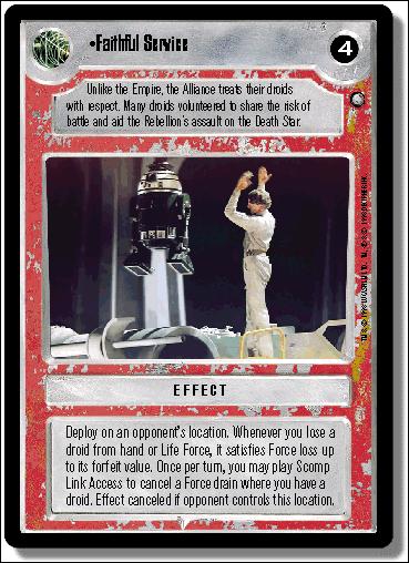 Star Wars: Official Tournament Sealed Deck (Base Set) card 12 Faithful Service