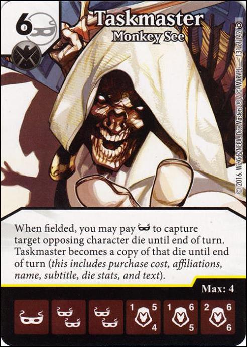 Marvel Dice Masters Civil War card 131 Taskmaster: Monkey See