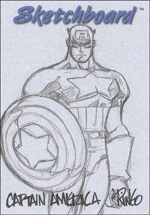 Marvel Creators Collection '98 (Sketchboard Subset) card 4 Captain America (Blue)