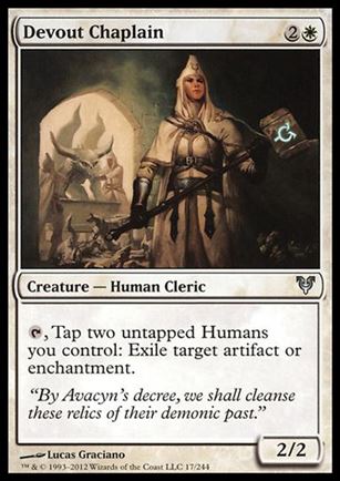 Magic the Gathering: Avacyn Restored (Base Set) card 17 Devout Chaplain