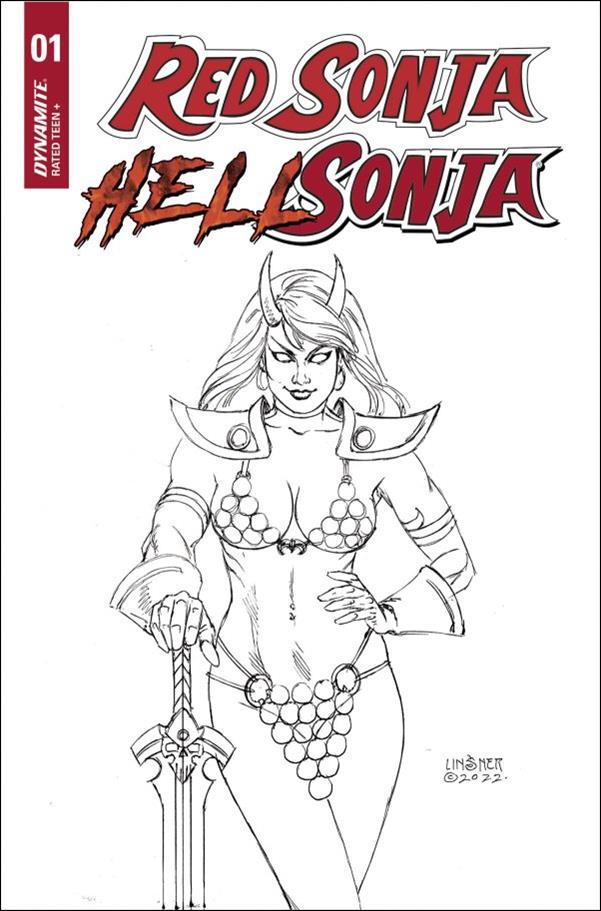 Red Sonja / Hell Sonja issue 1-I Joseph Michael Linsner 1:20 B&W Cover