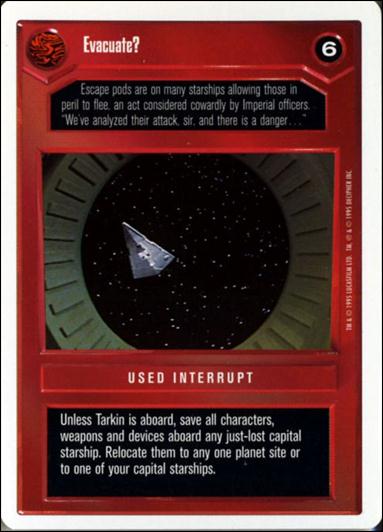 Star Wars: Premiere Unlimited (Base Set) card 110 Evacuate?