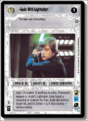 Star Wars: Enhanced Premiere (Base Set) card 5 Luke With Lightsaber