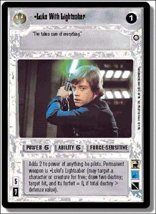 Star Wars: Enhanced Premiere (Base Set) card 5 Luke With Lightsaber