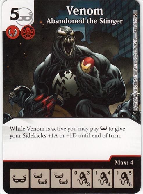 Marvel Dice Masters Civil War card 138 Venom: Abandoned the Stinger