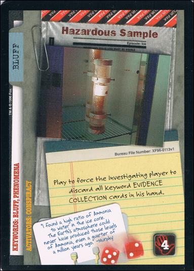 X-Files: Premiere Edition (Base Set) card XF96-0113v1 Hazardous Sample
