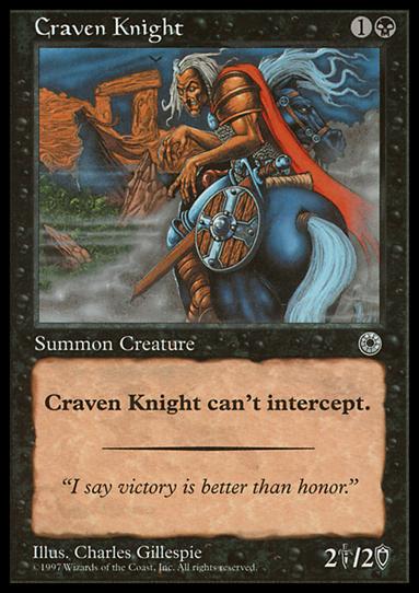 Magic the Gathering: Portal (Base Set) card 85 Craven Knight