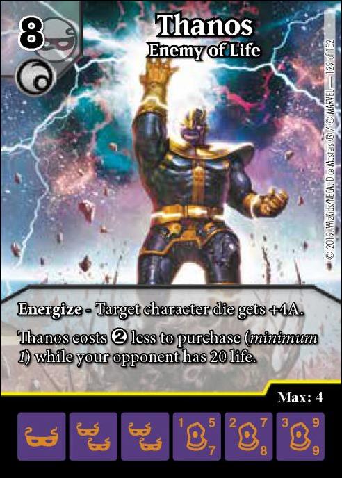 Marvel Dice Masters  Avengers Infinity Gauntlet card 129 Thanos: Enemy of Life