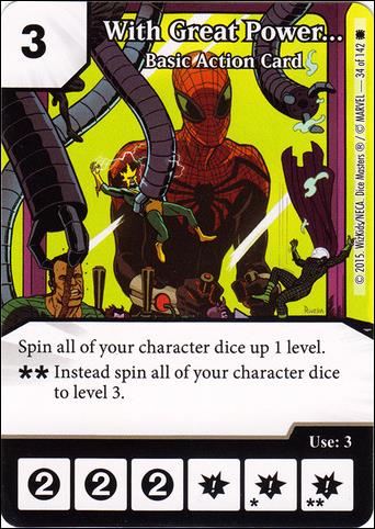 Marvel Dice Masters Amazing Spider-Man card 34 With Great Power...: Basic Action Card 