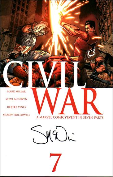Civil War (2006) issue 7-E Wizard Steve McNiven Signed Cover