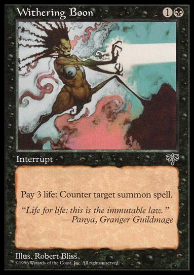 Magic the Gathering: Mirage (Base Set) card 152 Withering Boon