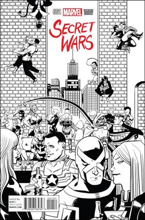 Secret Wars issue 1-K Chip Zdarsky 1:Store B&W Party Cover