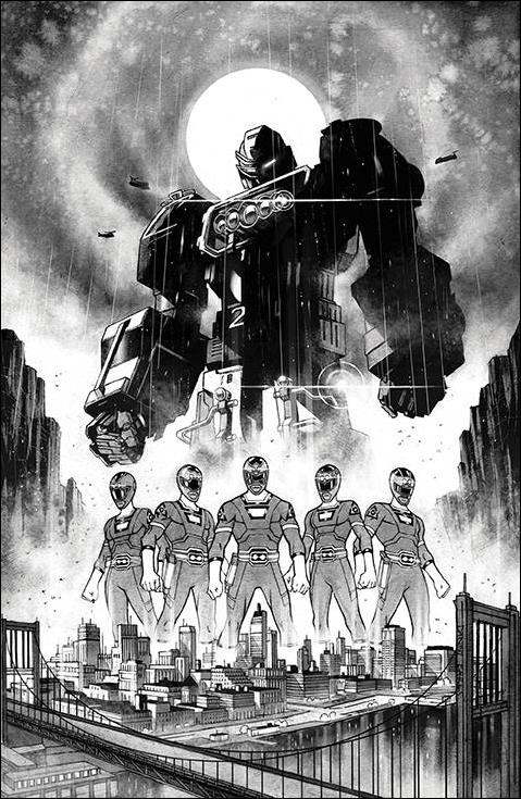 Power Rangers Prime issue 3-F Danny Earls B&W 1:15 Cover