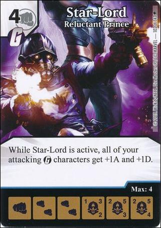 Marvel Dice Masters Age of Ultron  card 102-B Star-Lord: Reluctant Prince (Alternate Art)