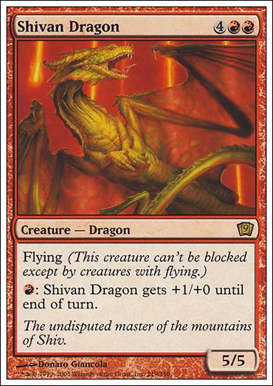 Magic the Gathering: 9th Edition (Base Set) card 219 Shivan Dragon