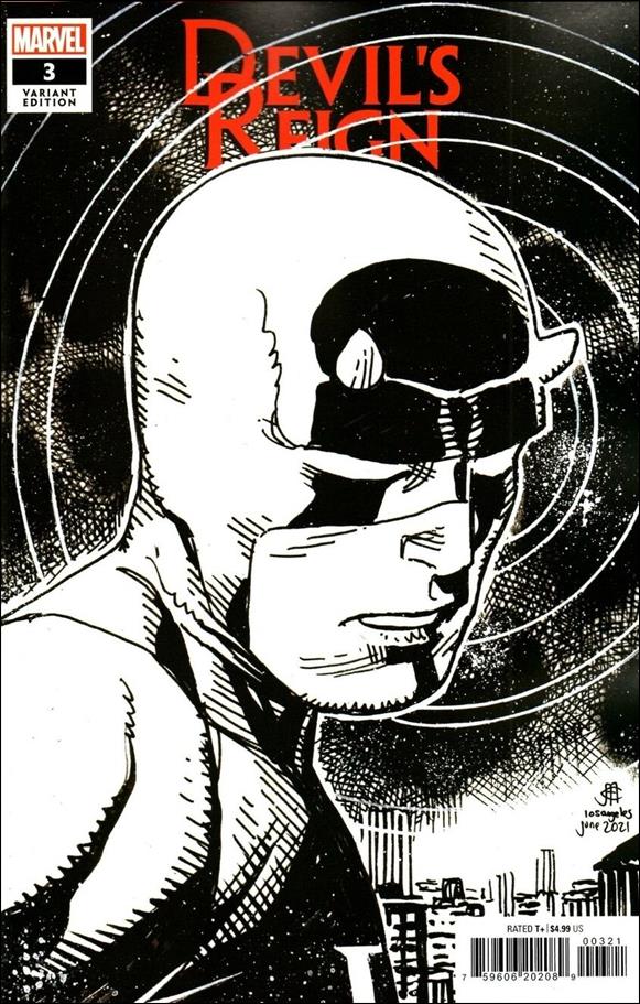 Devil's Reign (2022) issue 3-C Jim Cheung Black & White Headshot Cover