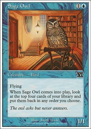 Magic the Gathering: 6th Edition (Base Set) card 95 Sage Owl