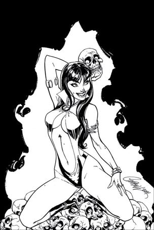 Vampirella (2019) issue 3-K J. Scott Campbell 1:21 Black & White Virgin Cover