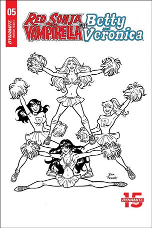 Red Sonja and Vampirella Meet Betty and Veronica issue 5-F Dan Parent 1:10 Black & White Cover