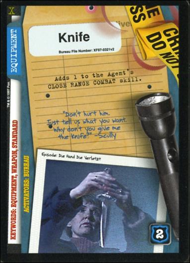 X-Files: The Truth Is Out There (Base Set) card XF97-0321v2 Knife