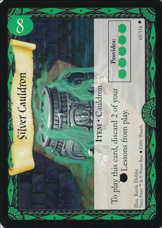 Harry Potter (Base Set) card 65 Silver Cauldron