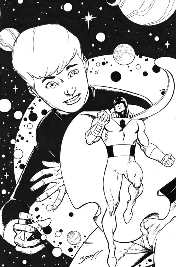 Space Ghost / Jonny Quest: Space Quest issue 1-Q Mark Bagley B&W Virgin 1:20 Cover