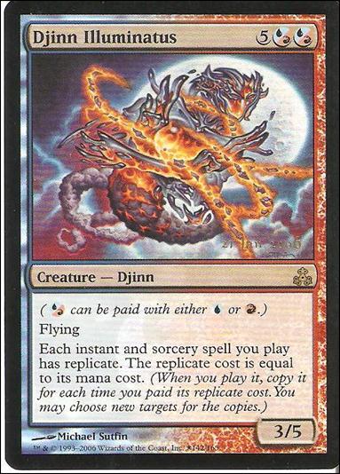 Magic the Gathering: Guildpact (Base Set) card 142-C Djinn Illuminatus (Prerelease Foil)
