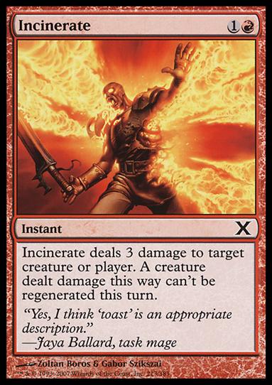 Magic the Gathering: 10th Edition (Base Set) card 213 Incinerate