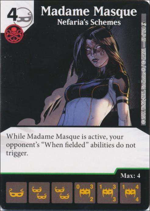 Marvel Dice Masters Guardians of the Galaxy  card 59 Madame Masque: Nefaria's Schemes