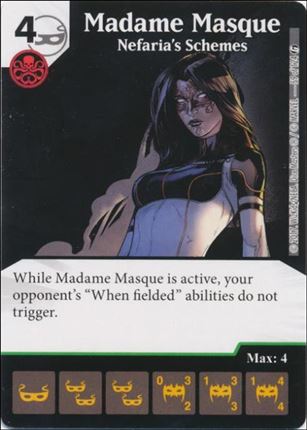 Marvel Dice Masters Guardians of the Galaxy  card 59 Madame Masque: Nefaria's Schemes