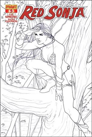 Red Sonja (2013) issue 5-D Jenny Frison 1:15 Black & White Cover