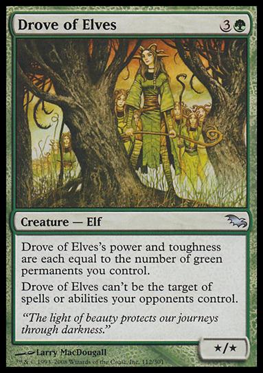 Magic the Gathering: Shadowmoor (Base Set) card 112 Drove of Elves