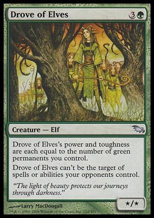 Magic the Gathering: Shadowmoor (Base Set) card 112 Drove of Elves