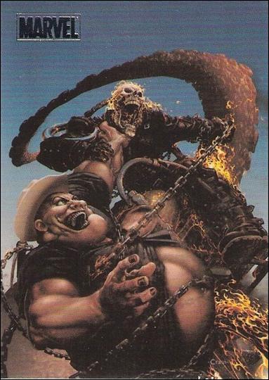 Marvel Heroes and Villains (Silver Foil Parallel Base Set) card 67 Ghost Rider vs Hoss