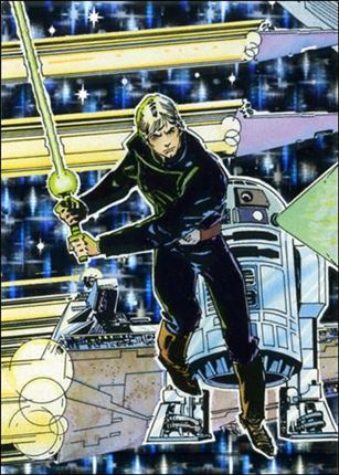Star Wars Galaxy: Series 1 (Foil Subset) card 3-B Luke Skywalker and R2-D2 - Mirror Foil Factory Set