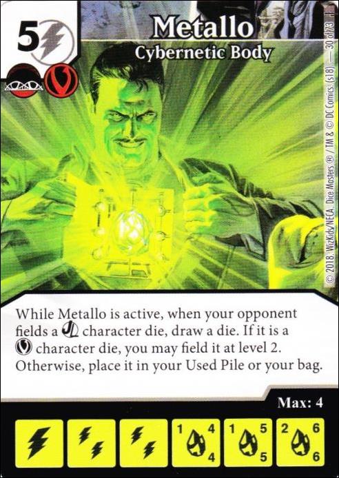 DC Comics Dice Masters Justice card 30 Metallo: Cybernetic Body