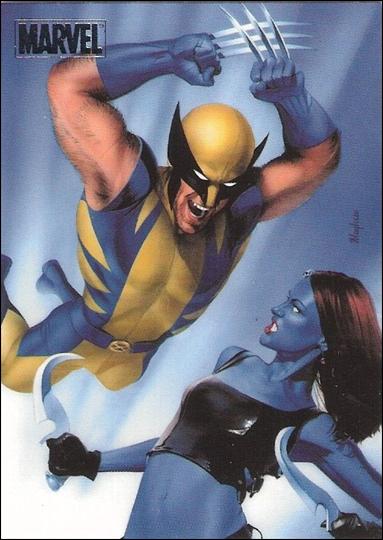 Marvel Heroes and Villains (Silver Foil Parallel Base Set) card 53 Wolverine vs Mystique