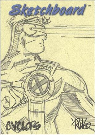 Marvel Creators Collection '98 (Sketchboard Subset) card 1-B Cyclops (Yellow)