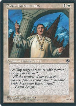 Magic the Gathering: Homelands (Base Set) card 3 Aysen Bureaucrats
