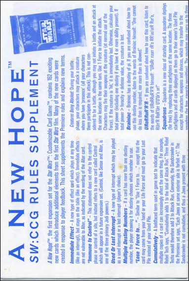 Star Wars: A New Hope Limited card 9 Rules Supplement