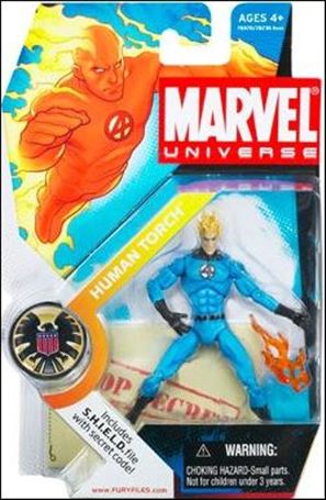 Marvel Universe (Series 1) figure 011 Human Torch (Johnny Storm) Black Gloves